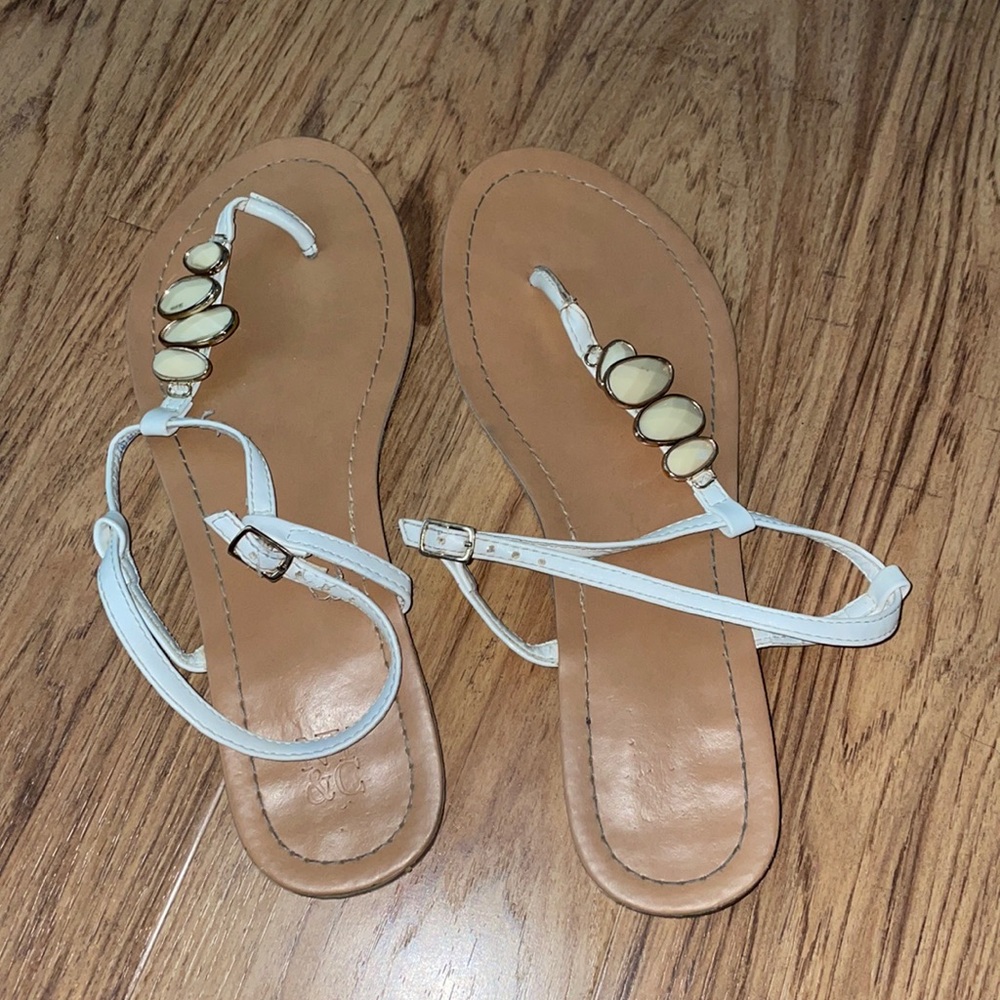 New York & Company Summer White Sandals size 10